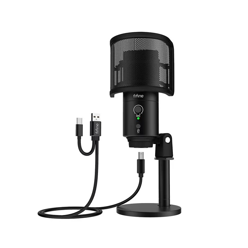 USB电容麦克风 FIFINE K683B USB心型指向電容式麥克風